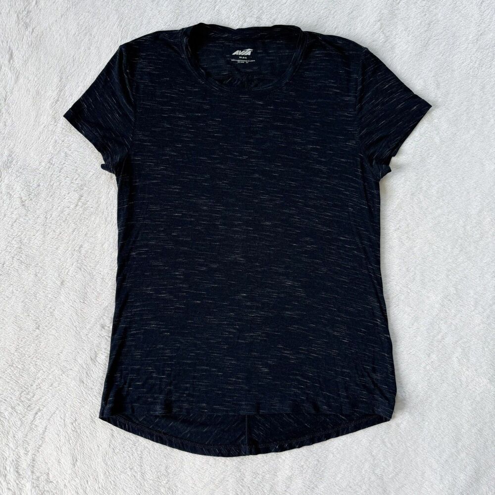 Avia Women’s Athletic Navy Stretch Crew Neck Short Sleeve Tee Size S